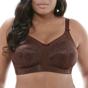 NEW Goddess Clara Floral Soft Cup Wirefree Bra 6633 Chocolate Brown Neutral CHOC